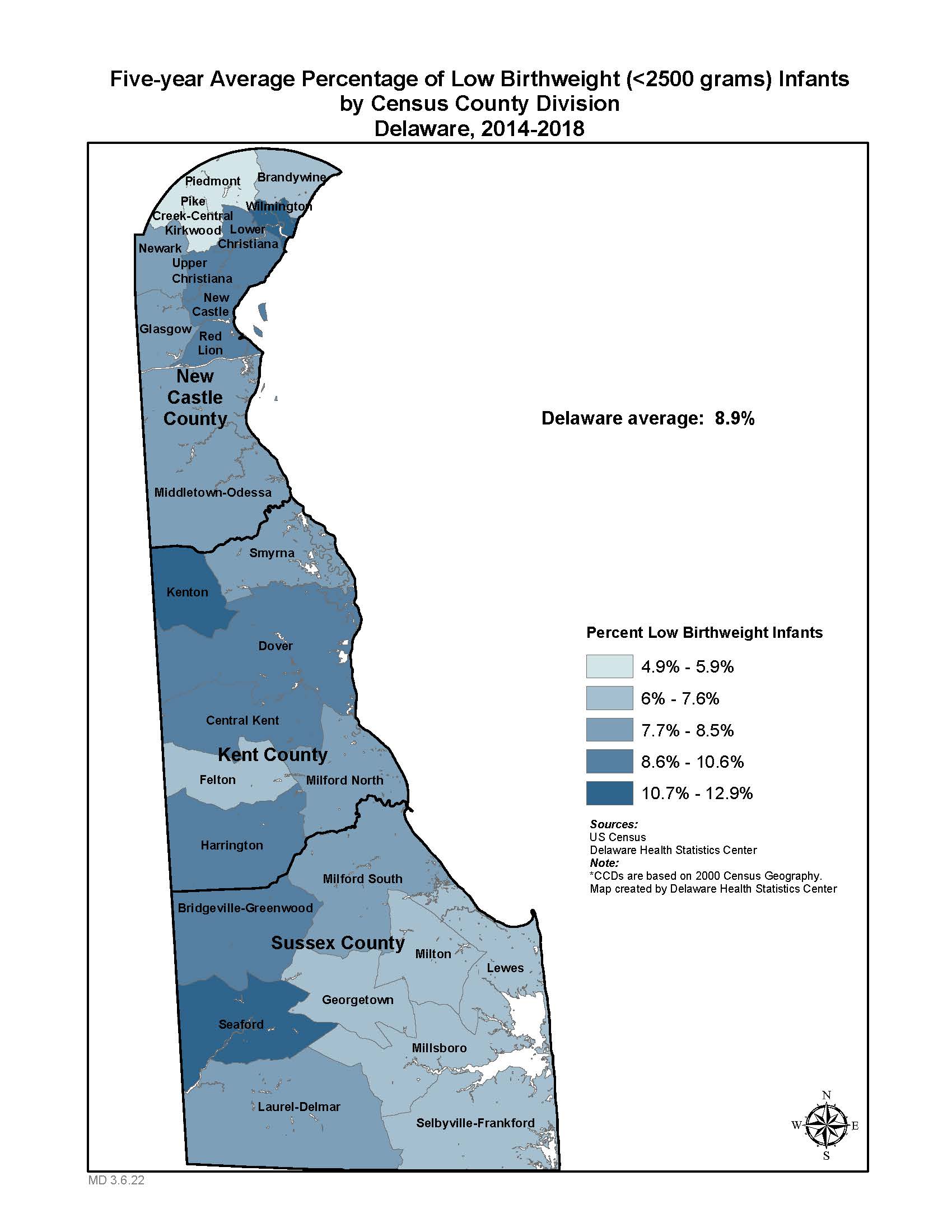 Map: Low birthweight births 14-18