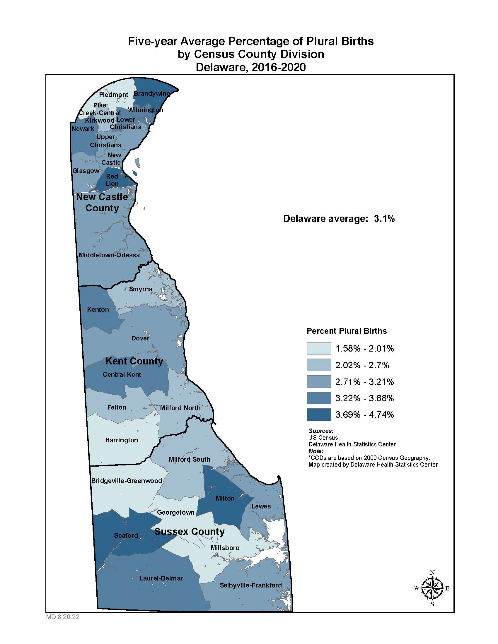 Map: Plural Births 16-20