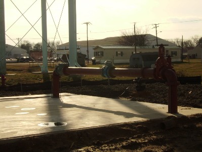 Well awaiting construction of the new treatmentplant.