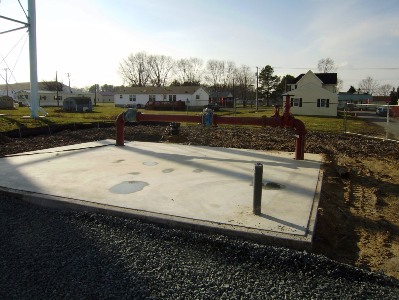 Slab that will be the base of the new treatmentplant.