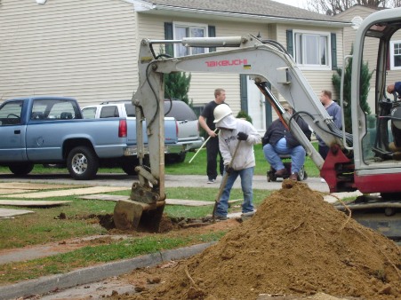 Connecting to the new water main