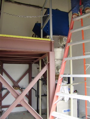 Lime feed for pH adjustment.