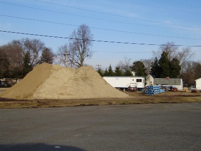 Work area of the water main replacementsin Seaford.