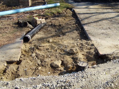 Replacing the water main along Route 13.