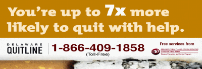 billboard promoting the Delaware Quitline