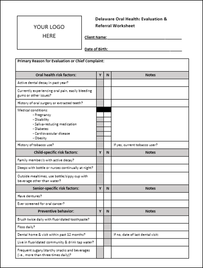 Evaluation/ReferralWorksheet