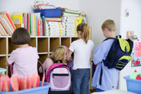 Image of school kids in their classroom.